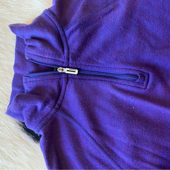 Smartwool Merino Wool purple Quarter-zip long sleeve top - Picture 5 of 8